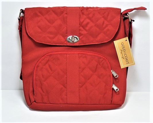 Сумка через плечо со стеганой отделкой Gold Coast красного цвета 2790₽
