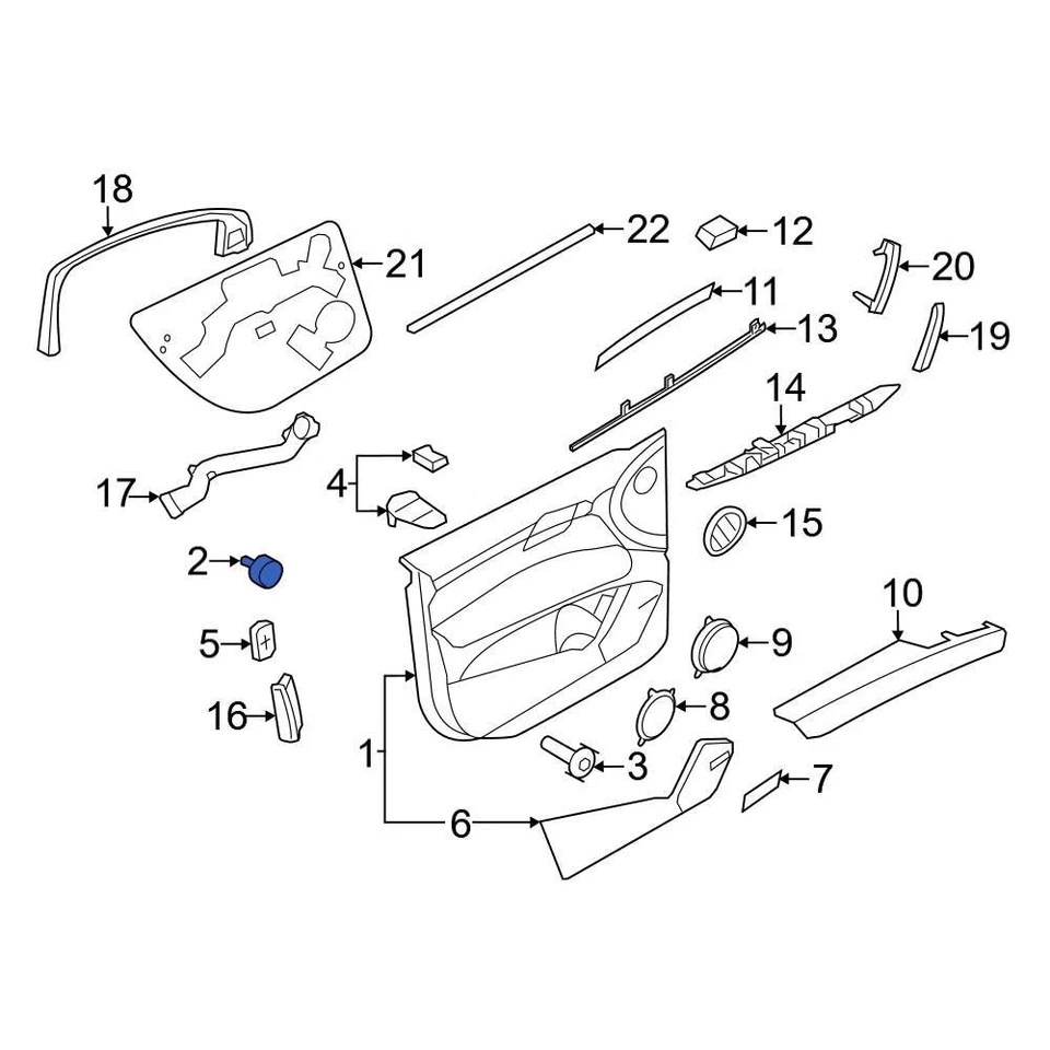 For Audi Q7 2007-2015 Audi 7L6868243 Rear Door Interior Trim Panel Retainer Foto 4 de 4