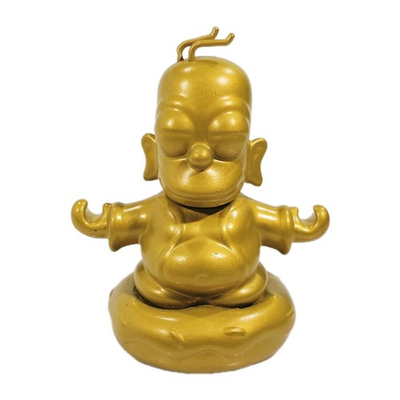 #ad 2019 KidRobot Golden Buddha Homer Simpson on Donut Figure 3quot; $8.95