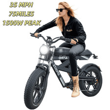 Electric Bike for Adults,1500W Peak Ebike,35 MPH Max,20" Electric Off-Road Bike