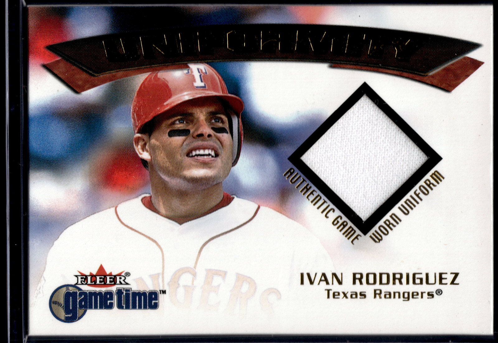 2001 Fleer Game Time #NNO Ivan Rodriguez Uniformity