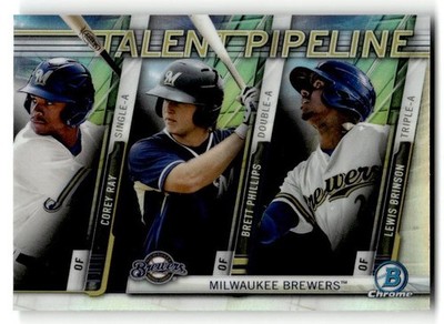 2017 Bowman #TP-MIL Corey Ray / Brett Phillips / Lewis Brinson Talent Pipeline