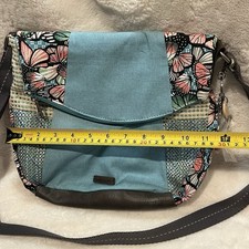 Sakroots Artist Circle Foldover Crossbody Teal And Butterflies NEW w Defect READ