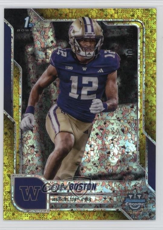 2025 Bowman U Chrome Yellow Mini-Diamond Refractor 2/350 Denzel Boston #34 13kb