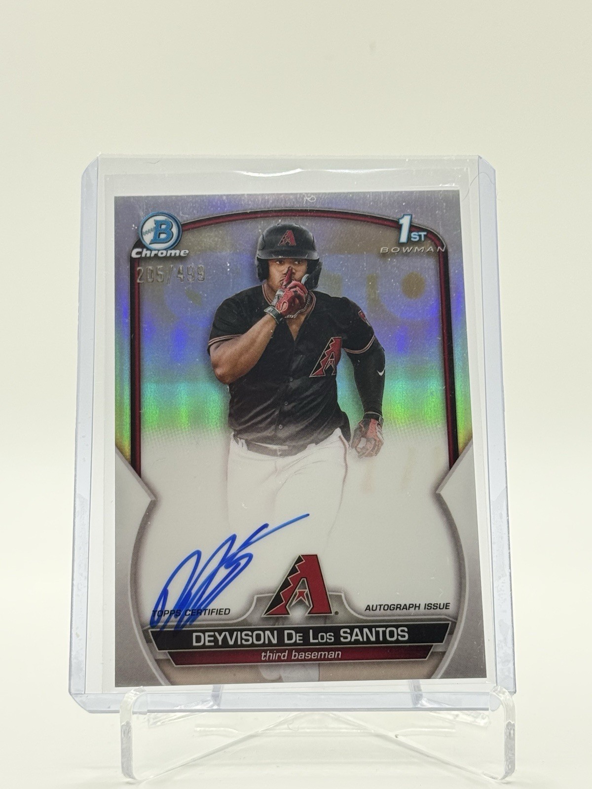 2023 1st Bowman Chrome Deyvison De Los Santos Refractor Auto /499 - CPA-DD