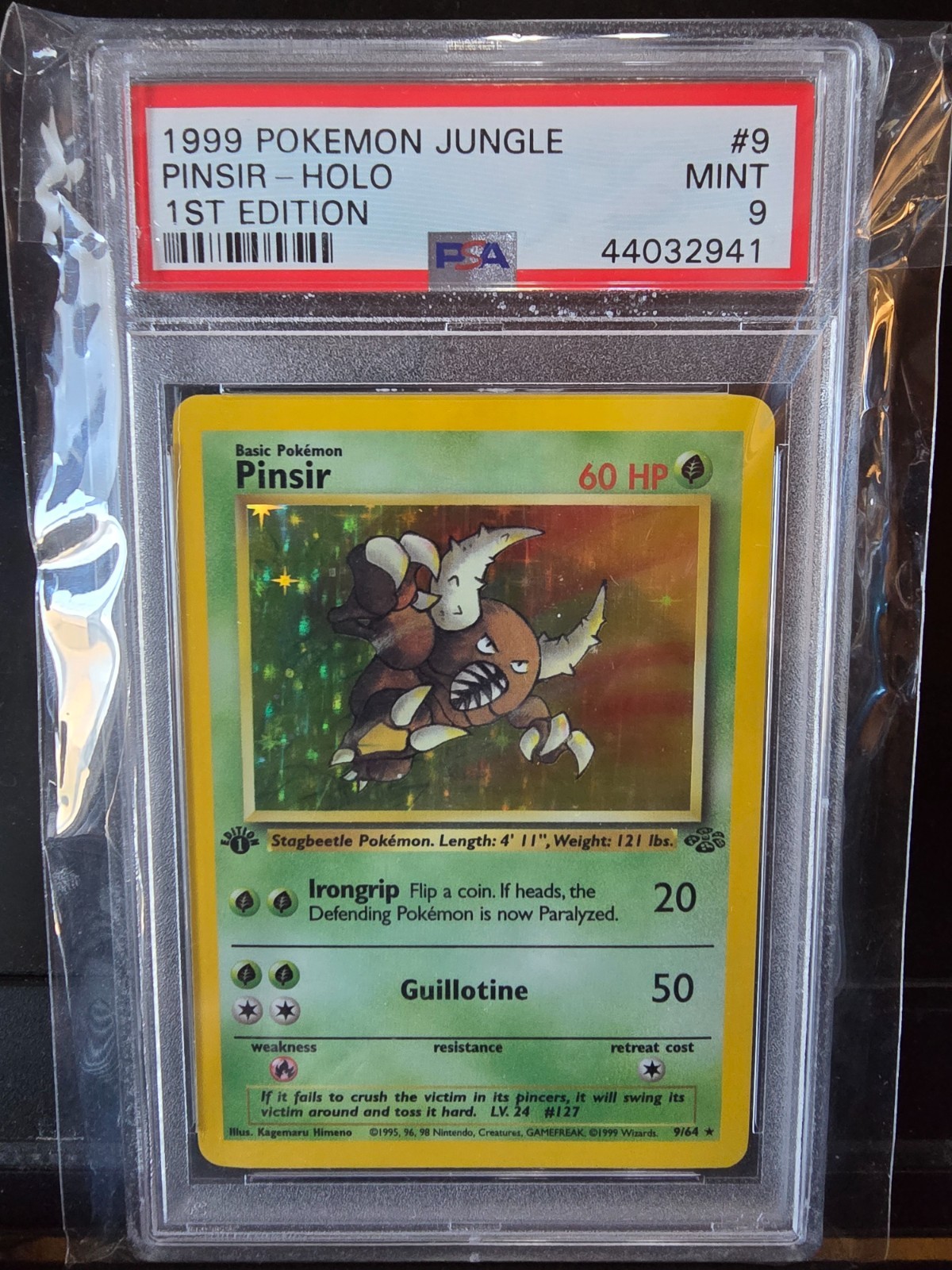 1999 Pokemon Jungle Pinsir #9 1ST Edition PSA 9