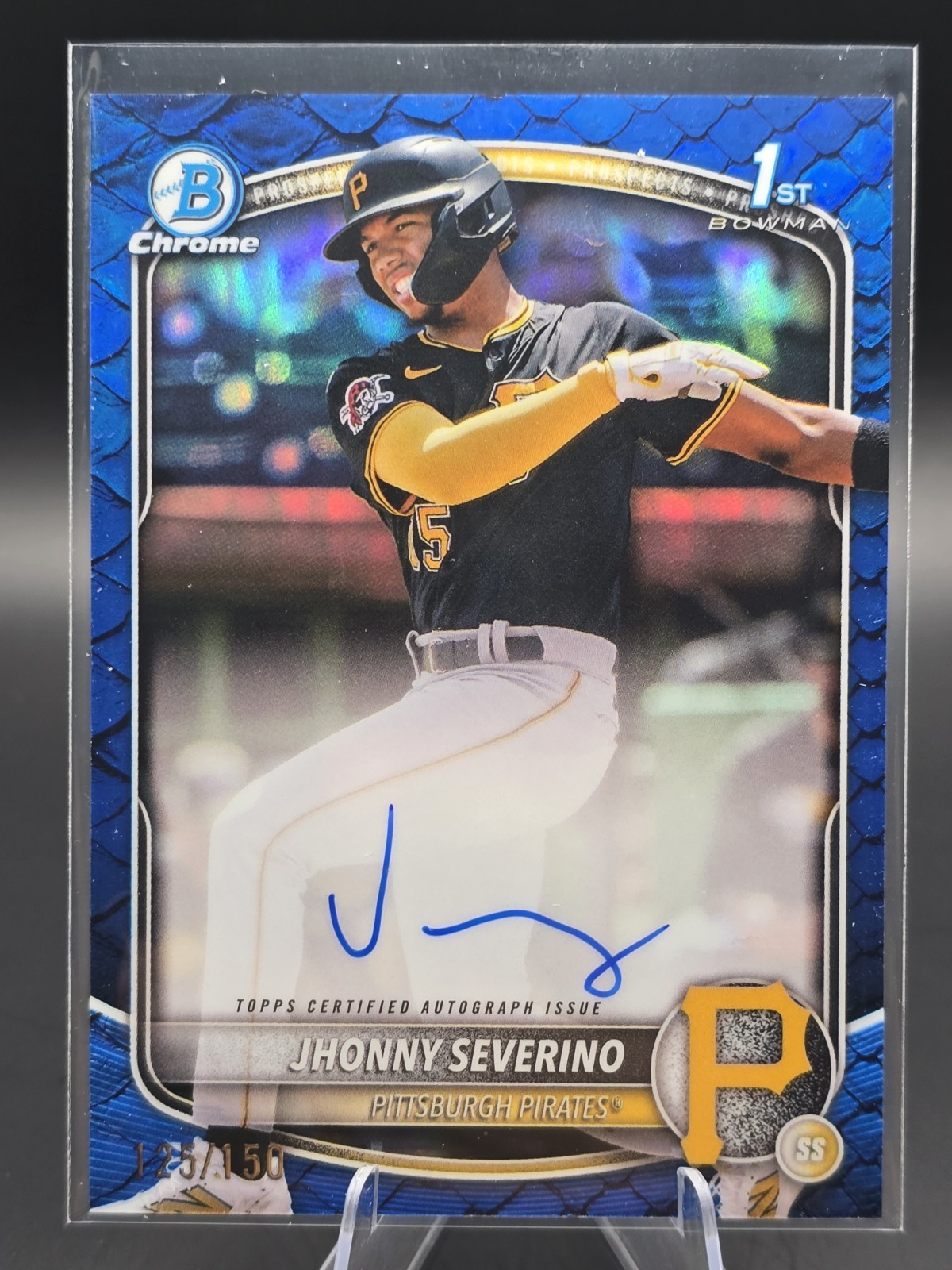 2025 Bowman Chrome Jhonny Severino Blue Refractor Auto Serial #/150 CPA-JS