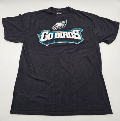 NFL Team Apparel Black Philadelphia Eagles Go Birds T-Shirt Adult Size XL