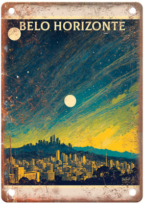 Vintage Belo Horizonte Brazil Retro Look Travel Poster Metal Sign T2794