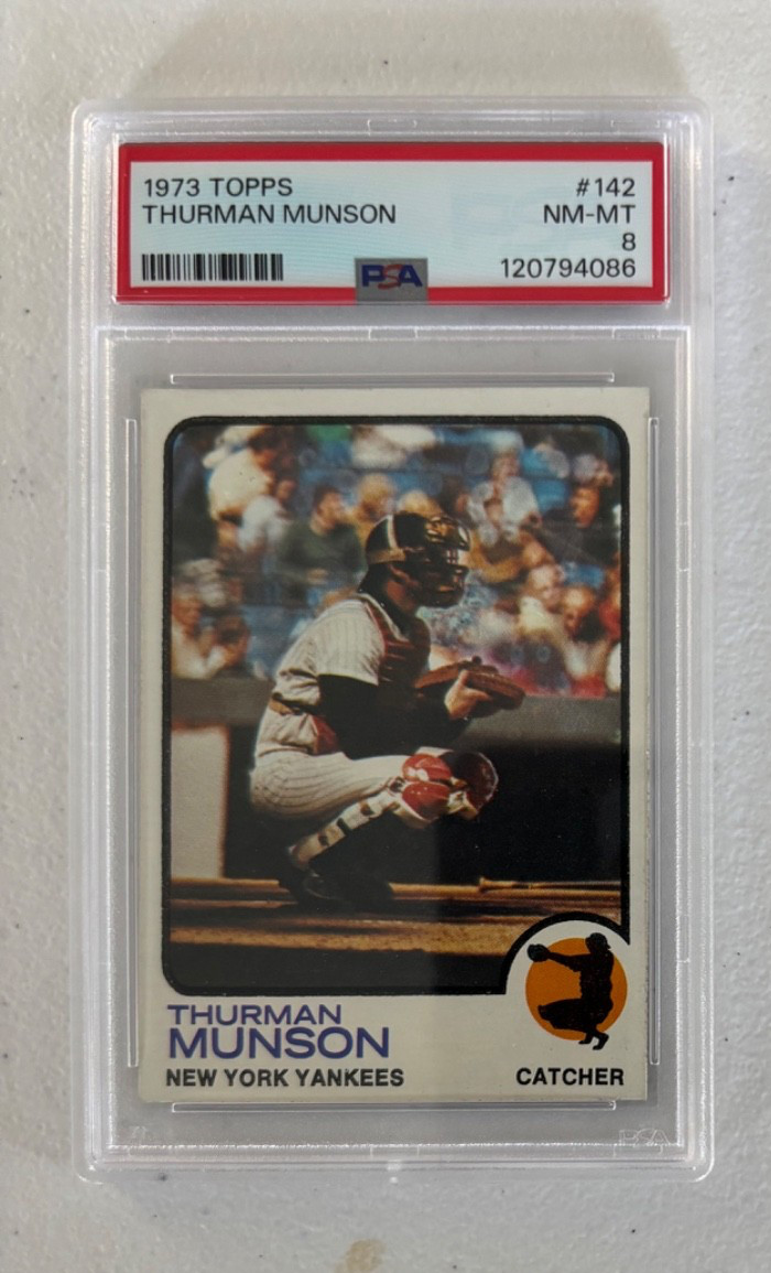 1973 TOPPS BASEBALL #142 THURMAN MUNSON PSA 8 NM-MT