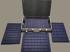 Elegante valigetta portamonete in alluminio 5 vassoi per 205 monete