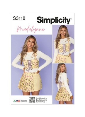 Simplicity 3118 Schnittmuster Misses Damen Korsett Top & Skorts Größe 18-26 ungeschnitten