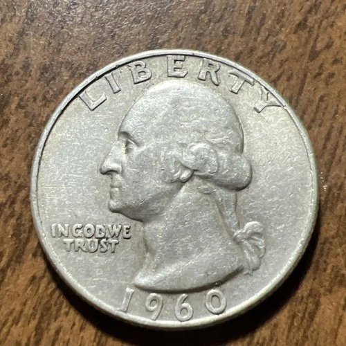 1960D 25c Washington Quarter Actual Coin .  Nice Coin Good For A Collector Book