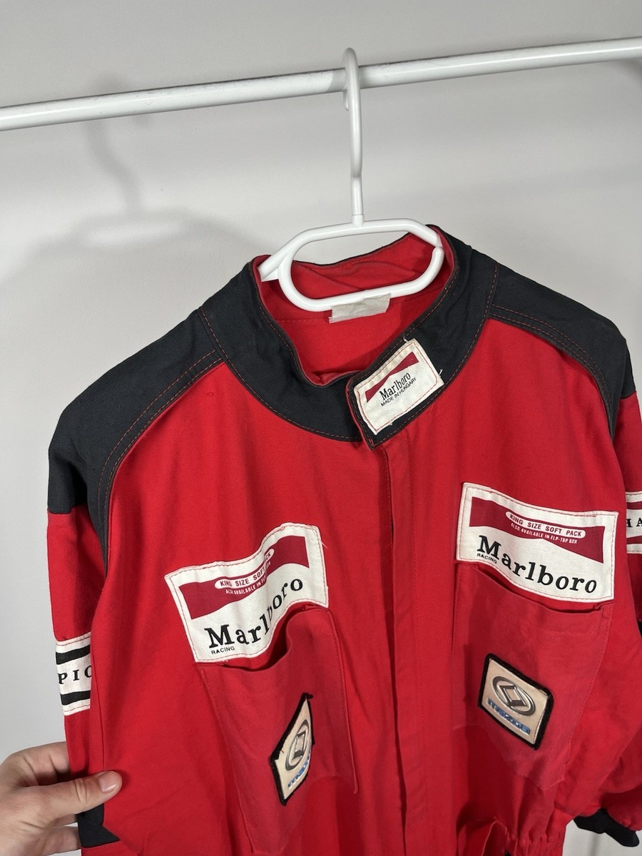 Vintage Marlboro Racing Suit Coveralls Red Mazda Workwear Cotton