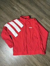 Vtg Adidas Jacket Y2K Small Zip Lined Windbreaker Trefoil Stripe Big Logo 90s