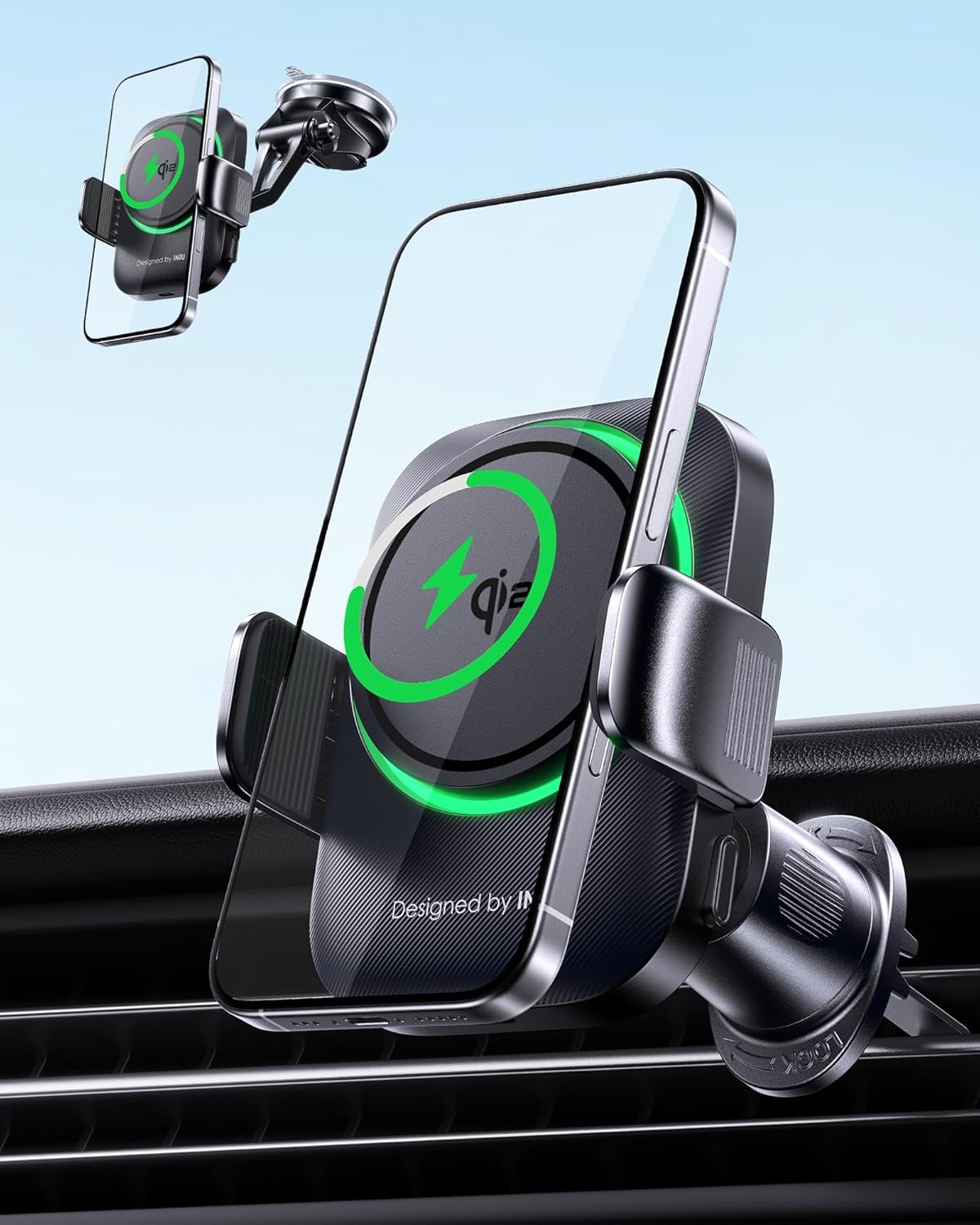 Wireless Car Charger Qi2 Car Phone Holder for 15W Fast Charging Magnetic Car