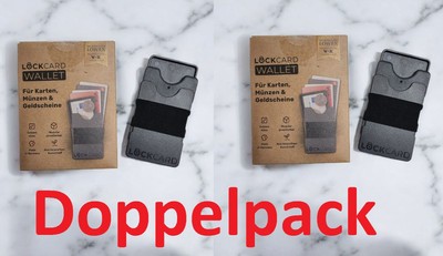 2 x LOCKCARD Mini Geldbörse Slim Wallet für Karten Münzen Scheine Ultrakompakt