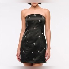 Abercrombie Fitch Black Embellished Strapless Mini Dress XSmall