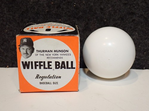 Pelota wiffle de béisbol Thurman Munson Yankees de 1970 sin usar en caja original