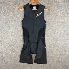Zoot Skinsuit Sleeveless Cycling Bib Mens Small Triathlon 1/2 Zip Padded Tank