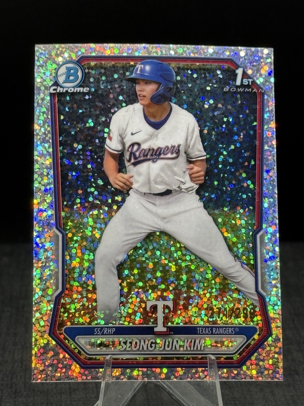 2026 Bowman Chrome Speckle Refractor #BCP-45 Seong-Jun Kim 1st /299 Rangers