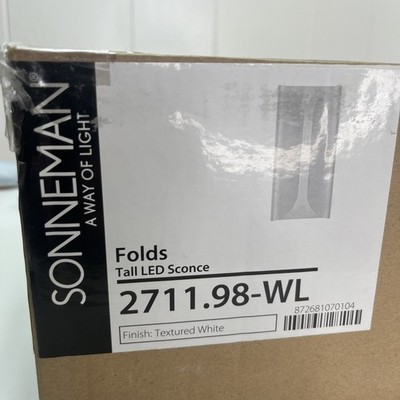 Sonneman Folds Tall LED Sconce Light Textured White, Textured White - 2711-98-WL