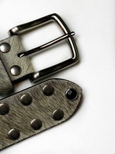 Vintage Stussy leather belt, size L/XL, bulldog tattoo with spikes Y2K sk8