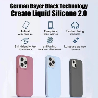 Liquid Silicone Case For iPhone 17 16 15 14 13 12 11 Pro Max Cover