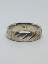 Sterling Silver 925 Textured Band Ring Size 6