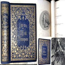 1860 POEMS ALFRED LORD TENNYSON POETRY ORIGINAL GIFT BINDING POETRY MYTH KING AR