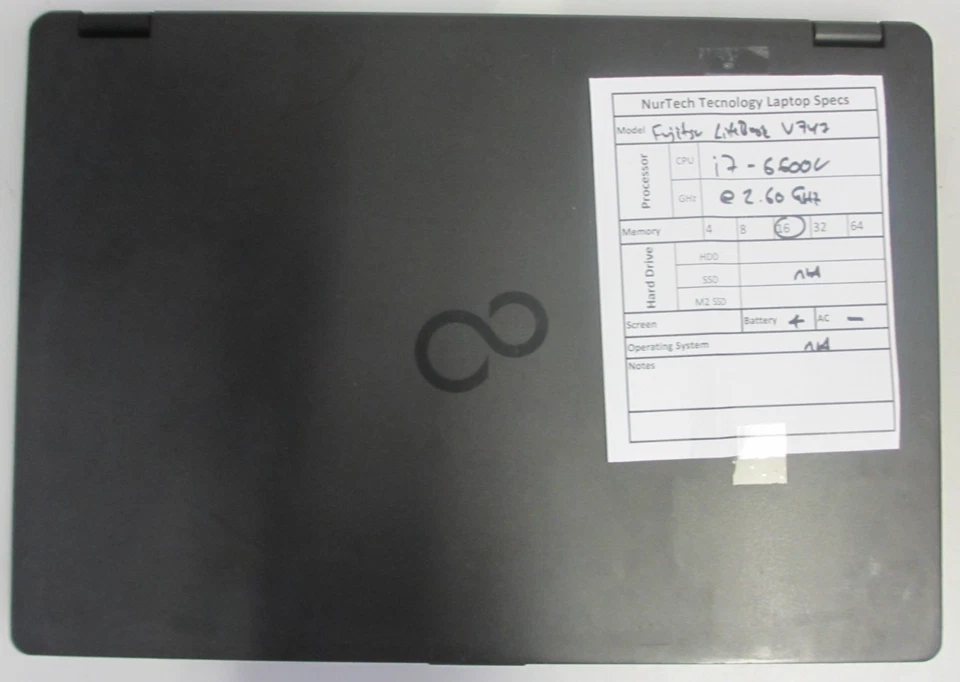 Portátil Fujitsu LifeBook U747 i7-6600U 2,60 GHz 16 GB sin SSD/OS/AC Foto 4 de 4