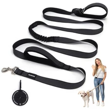 8FT-10FT Hands Free Dog Leash - Adjustable Waist/Crossbody 2-in-1 Belt with S...