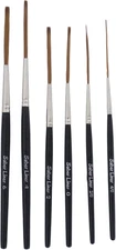 Andrew Mack Pinstriping Brush Set - 6 Saber Liners Sizes 4/0 to 6