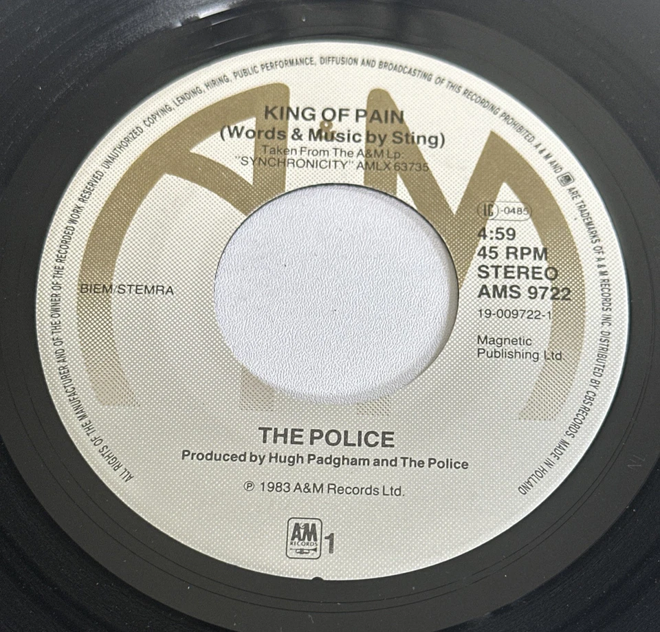 The Police - King Of Pain - 7" Dutch Issue Vinyl Record - EX / M Condition - Image 3 of 4