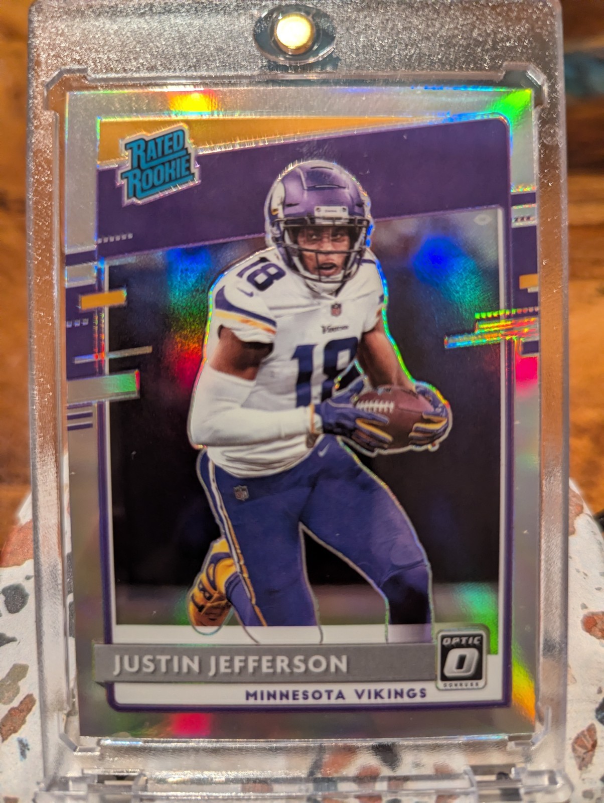 2020 Donruss Optic Justin Jefferson Holo Prizm Rookie RC #163 Vikings