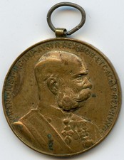 1898 Austria Hungary Franz Joseph  Signum Memoriae  Brass Medal for Military