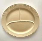 *Rare* Vintage Fiesta 12" Double Foot Ivory Compartment / Grill/Divided Plate