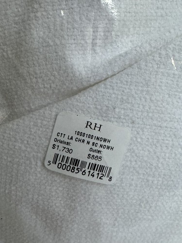 Restoration Hardware Cloud Track Modular Classic Left Arm Chair White slipcover - Picture 3 of 9