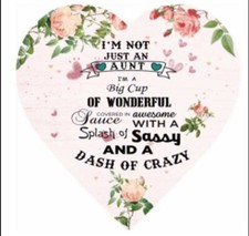 Auntie Gifts For Christmas Aunt Aunty Gifts For Birthday Wooden Heart Plaque