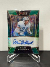 2021 Panini Select Bruce Matthews Select Signatures Auto Green Shimmer SSP /5