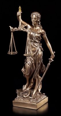 Justitia Figur mit Waage und Schwert - Veronese Statue Geschenk Anwalt Recht
