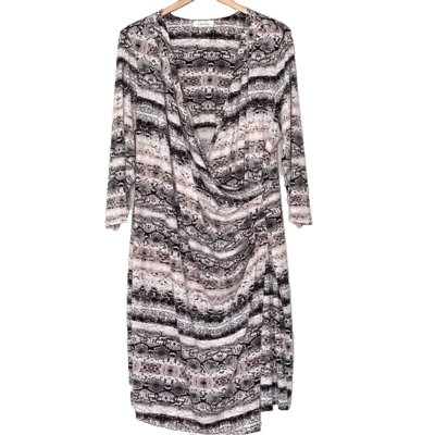 Calvin Klein Jersey Wrap V-Neck Stretch Neutral Multi Dress Size 1X Knee Length | eBay Calvin Klein Jersey Wrap V-Neck Stretch Neutral Multi Dress Size 1X Knee Length | eBay
