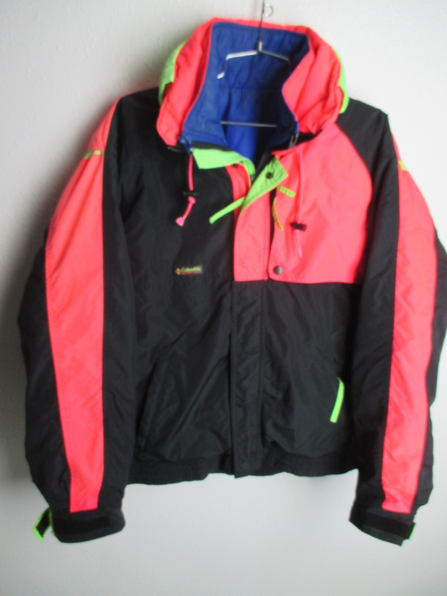 Columbia neon Vintage Ski Jacket 3-n-1 Hot Pink mens M radial