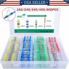 340/1000Pcs Electrical Wire Connectors Solder Stick Heat Shrink Seal Butt Sleeve