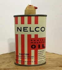 Vintage Nelco Sewing Machine Oil 3 oz. Can