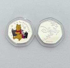 Disney Winnie The Pooh And Friends - R Is For Reading - 50p Shaped Silver Coin