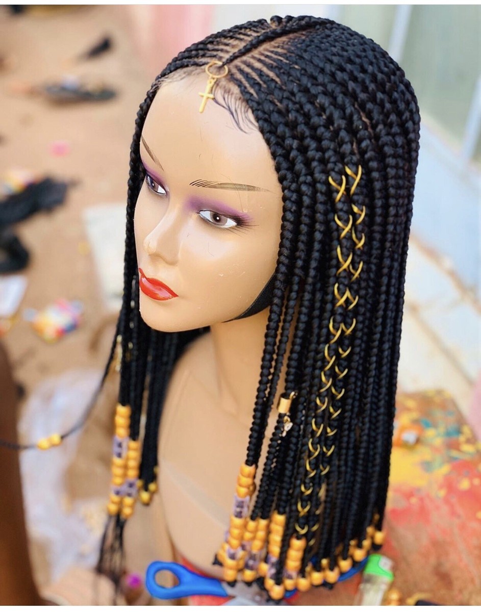 Handmade Box braid Wig Handmade Braided Knotless Box Braids Wig 28 Inch - Etsy main image 2