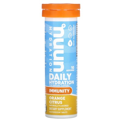 Daily Hydration, For Immune Support, Orange Citrus, 10 Effervescent Tablets