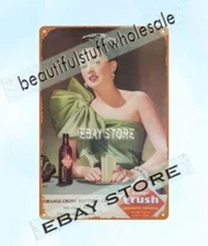 1949 Orange Crush Soda Fountain americana beverage metal tin sign  man cave