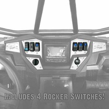 Polaris RZR XP 1000 Custom CNC Dash Switch Panel Kit for 4.3" GPS USA MADE WHITE